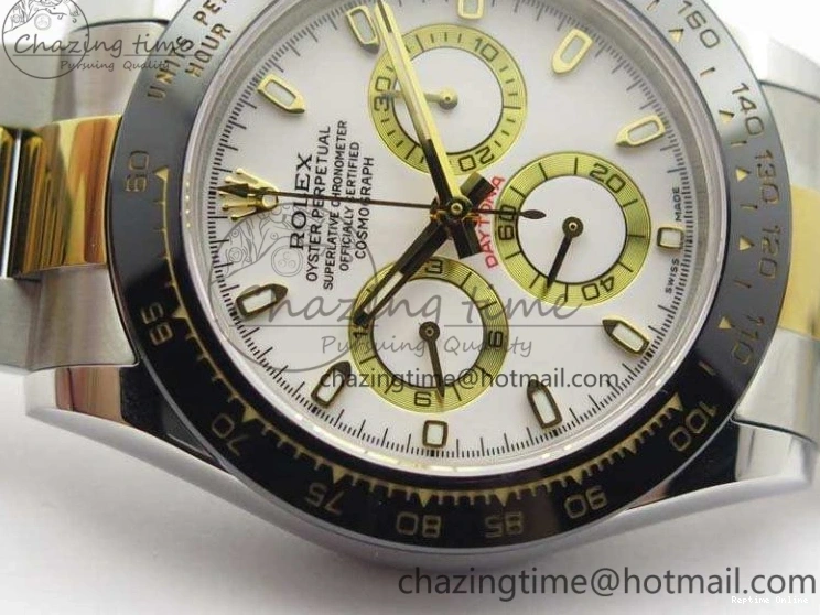 0126 Daytona SS YG Ceramic Bezel JH Best Edition White Dial On SS YG Bracelet A Resilient 3530